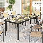 Outsunny Gartentisch Aluminium Holzoptik