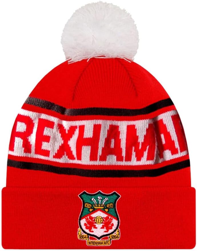 Wrexham AFC Red Pom Beanie, Red, One Size