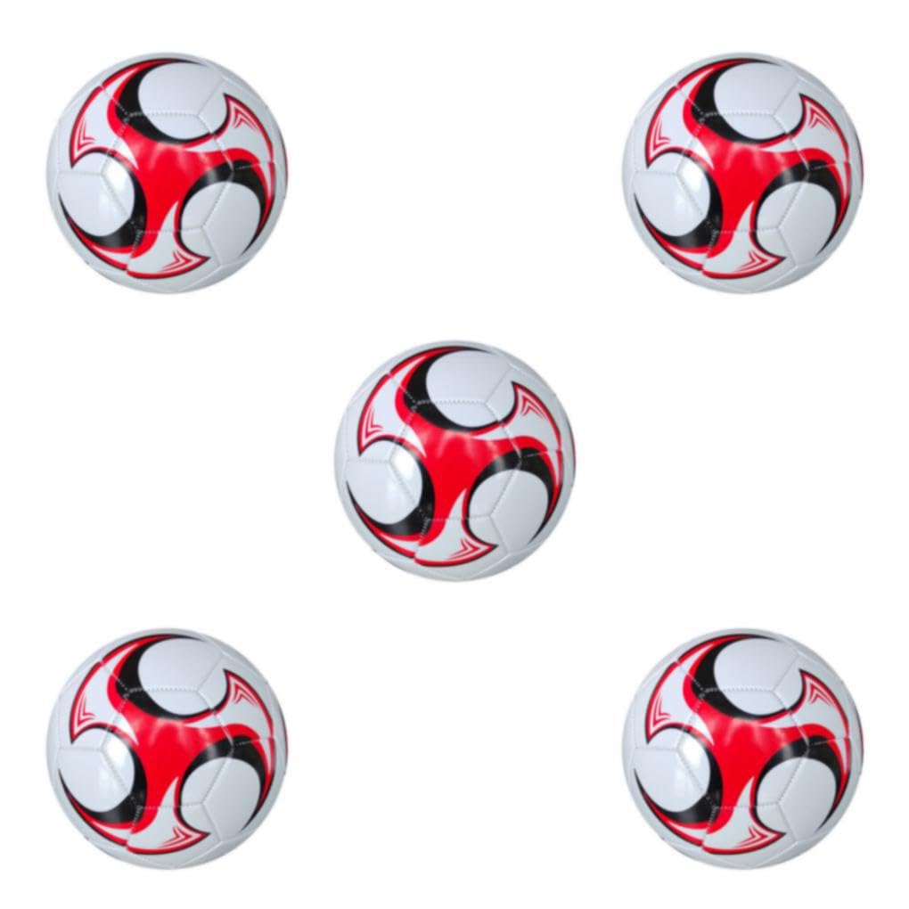 5 Set di Palloni da calcio realizzati in PVC ad ampia applicazione durevoli e inodori per il calcio Calcio sportivo a prova di esplosione della scuola media 2 Rosso