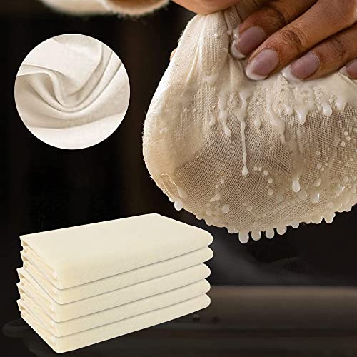 Reforung 5pcs Tela Filtrante Reutilizable Paño para Hacer Queso Colador Tela Algodon Manta para...