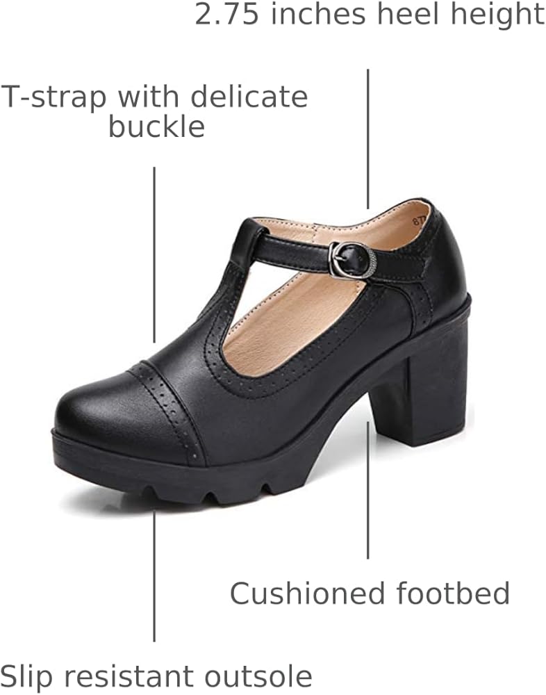 Amazon.com | DADAWEN Women's Classic T-Strap Platform Mid