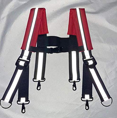 Image of MELOTOUGH Tool Belt Suspenders Construction Work Suspender with Reflective Firefighter suspenders Strip Hi Vis Safety Work Padder Shoulder Suspender (Hi Vis Black)