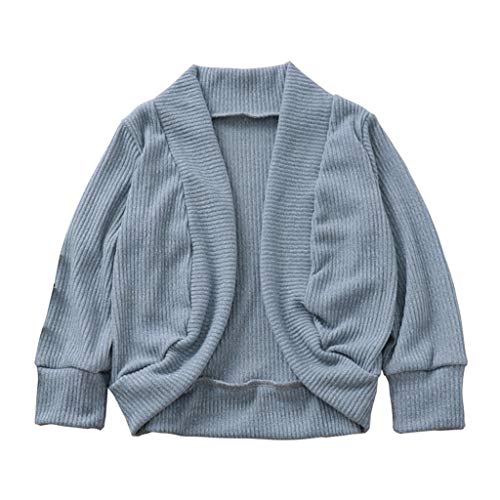 Toddler Kid Knit Cardigan, Girls Boys Solid Sweater Warm Coat Jacket Clothes Outerwear Loose Tops 1-5 T (Gray, 4-5 Years)