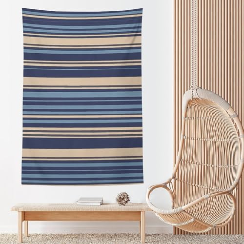 Tapisserie murale large bleue et beige de qualité supérieure 152 cm