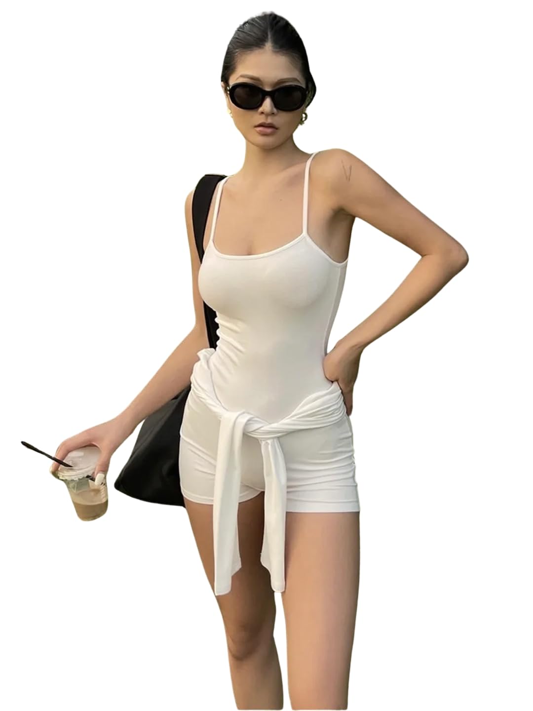 tandul Womens White Solid Jumpsuit - Sleeveless, Cotton Blend Jumpsuit (9199)-picture-23