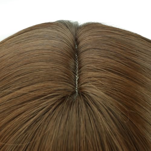 Image of PATTNIUM Kids Brown Wig with Bangs Short Curly Wavy Brown Girls Wig Dark Brown Synthetic Wigs for Cosplay Costume Party with Wig Cap