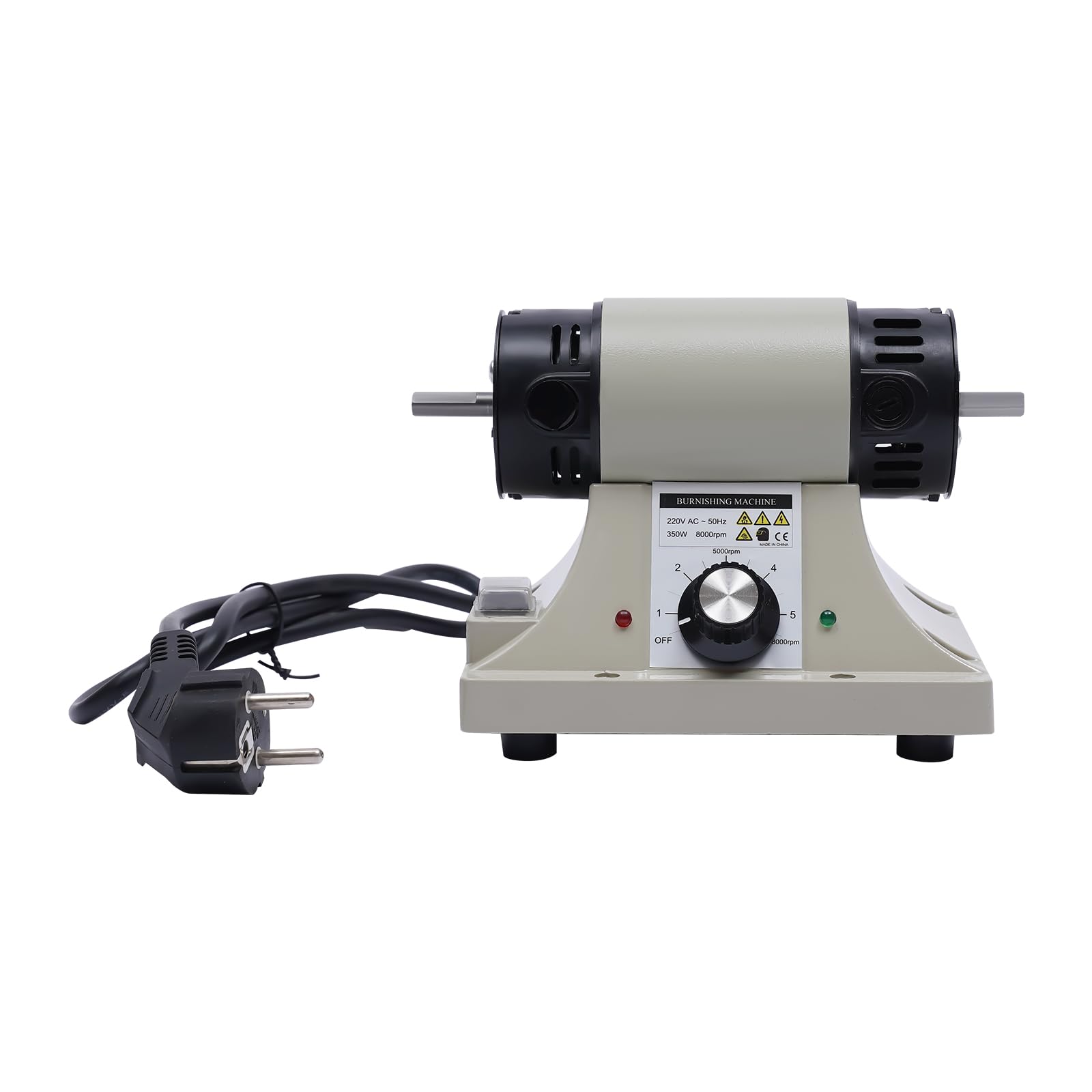 350W Elektrische Leder Kantenschleifer Leder Polier mit Holzbrennrad- und Schleifgürtel 0-8000rpm Einstellbare Geschwindigkeit Doppelschleifer mit robustem Standfuß, für die Holzbearbeitung
