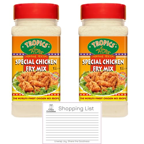 Tropics Special Chicken Fry Mix 2-Pack | Caribbean-Style Crispy Coating & Seasoning | Gluten-Free, No Artificial Flavours | Easy Homemade Crispy Chicken + GiftyGoodness Shopping List