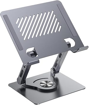 Gugusure Adjustable Tablet Stand, Ergonomic Aluminum Desktop Holder, Silver