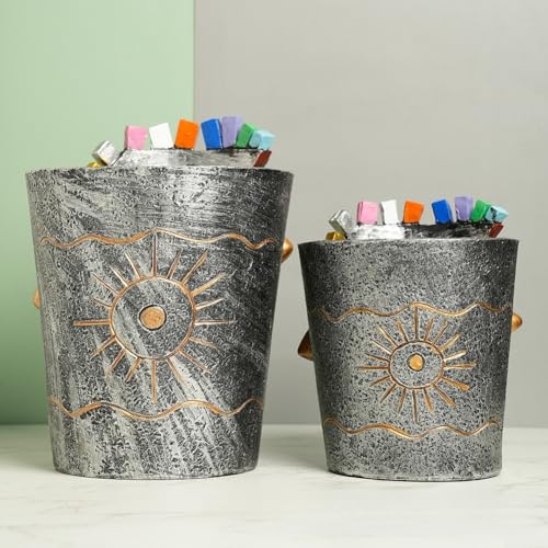 Pot de fleurs en résine Visage Abstrait M pour table et étagère - 7