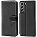 Produktbild Verco Handyhülle für Samsung Galaxy S21 Plus Hülle, Bookcase Tasche Flipcover für Samsung S21+ Case [Kartenfächer/Aufstellfunktion], Schwarz