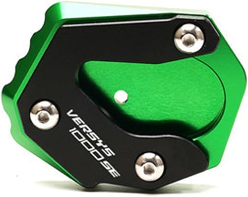 CNC aluminio for Kawasaki VERSYS1000 VERSYS 1000 SE 2019-2021 Motorcycle Kickstand Side Stand Extension Enlarge Pad Plate (Color Green)