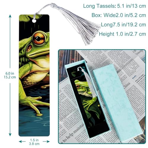 Marque-pages grenouille contre la perte de page lot de 6 avec pompons