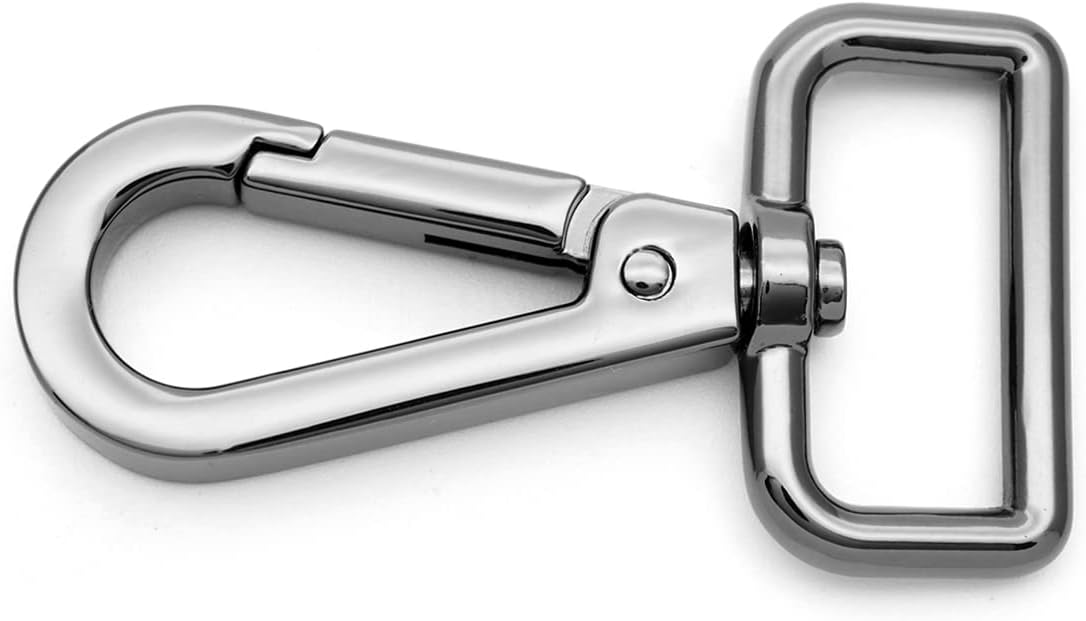 CRAFTMEMORE 2pcs Extra-Thick Lobster Clasps Swivel Snap Hook Strong Metal Push Gate Clip Purse Hardware SC91 (1 1/4 Inches, Gunmetal Black)