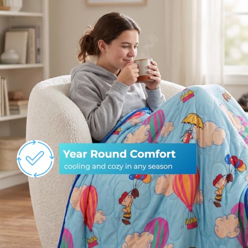 Peanuts® Snoopy Cooling Throw Blanket for Hot Sleepers, 50 x 70 Inch Lightweight All-Season Throw, Soft Breathable Cooling Fabric for Couch, Bed, (Officially Licensed Product) by Franco Calm by Franco - Used condition - Image 6