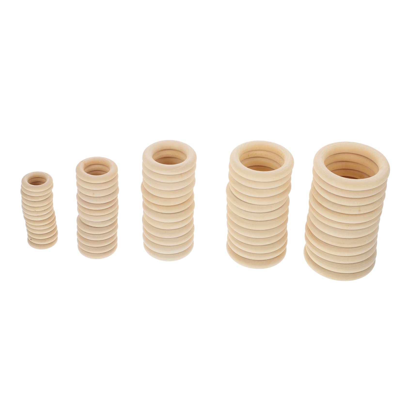 ERINGOGO 60pcs Wooden Ring Hooks for Curtains DIY Handbag Buckle Rings Comfortable Touch