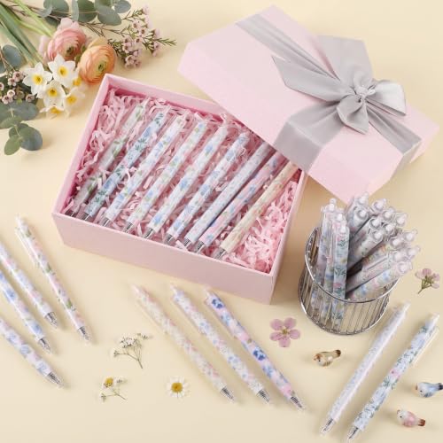 Image of Jetec 54 Pcs Coquette Blue Hydrangea Floral Pens Bulk