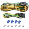 Aila 25Ft 4 Pin Trailer Wiring Harness Kit, Quick-Connect 4Way Flat Extension Connector Plug, Color-Coded Setup 21FT 5-Wire Male & 4FT 4-Wire Female