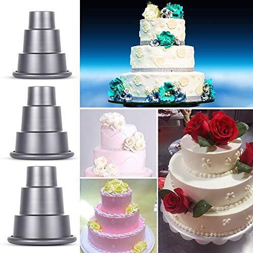 DIY Mini 3-Tier Cupcake Pudding Alloy Pan Chocolate Cake Mold Baking Pan Mould(Cake Mold Set) - Thumbnail 5