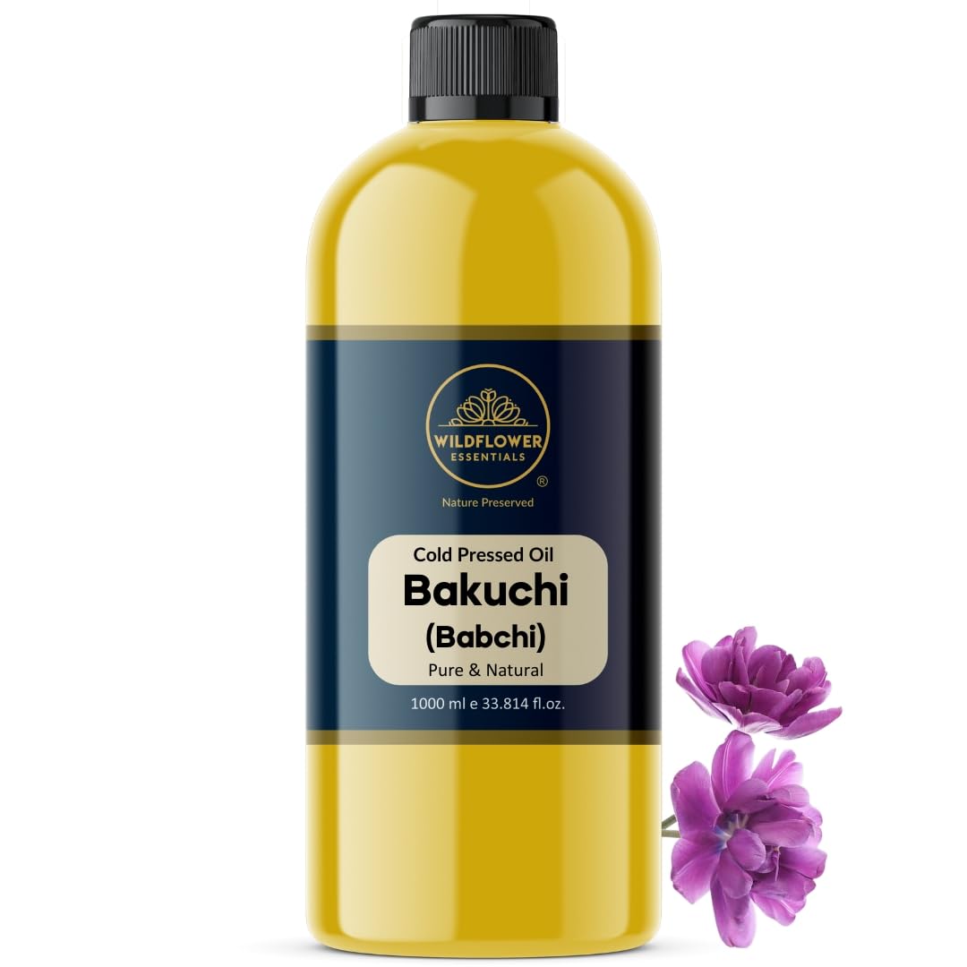 Babchi (Bakuchi) Oil Cold Pressed 100% Pure & Natural 1 L (1000 ml) For Face, Hair, Skin, Body