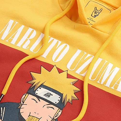 Image of Free Authority Naruto Printed Regular Fit Yellow Cotton Men's Sweatshirt