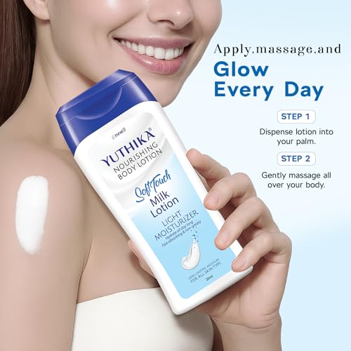 Image of Yuthika Soft Touch Milk Body Lotion for Women & Men, (24pc of 20ml Each) Hydrating, Fast Absorbing, Non-Greasy Lotion for Soft, Smooth Skin, All Skin Types