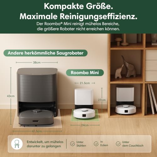 iRobot Roomba Mini Saugroboter mit Wischfunktion, AutoEmpty Basis, LiDAR – Ansicht 5