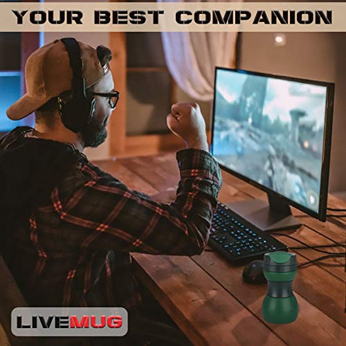 LIVEMUG Spittoon Bottle for Chewing Tobacco | Portable Spit Cup, Collapsible Silicone Dip Spitting Accessories | Spill Resistant Spitter Jug with Lid | Travel Spitune 17 Oz (Green) - Thumbnail 4