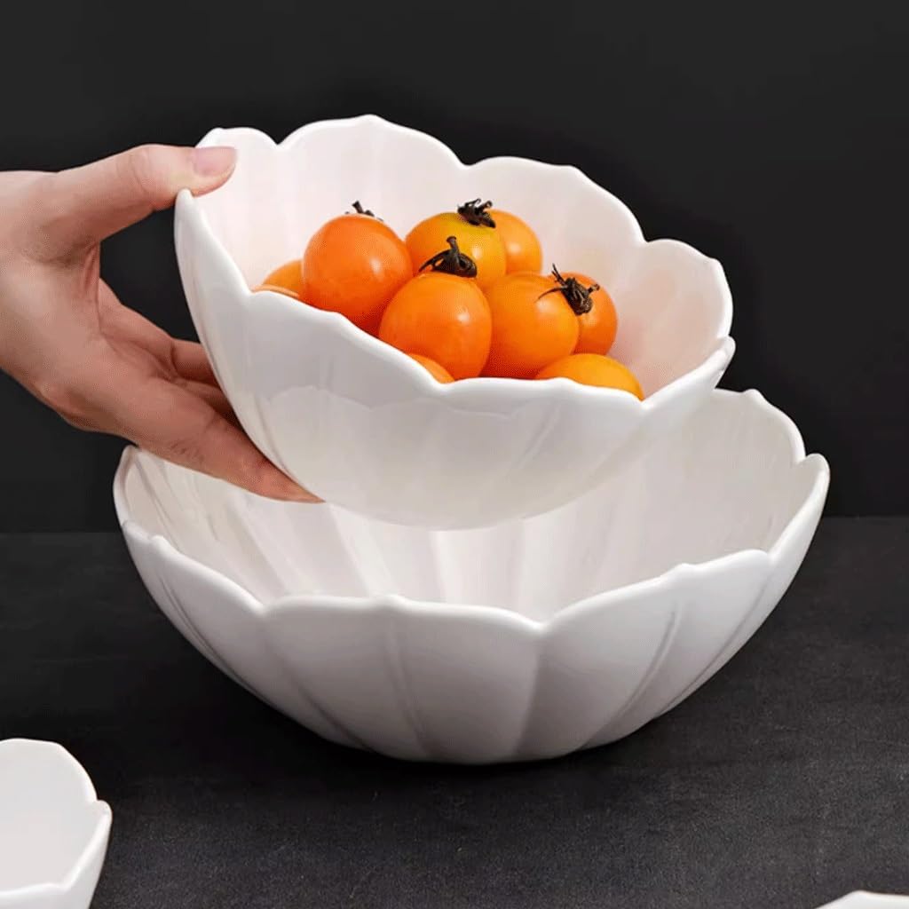 Tazones Para Sopa Tazón De Arroz De Cerámica For El Hogar, Tazón De Sopa, Tazón De Fideos, Ensaladera, Color Blanco Puro Bajo Vidriado Tazón De Cerámica