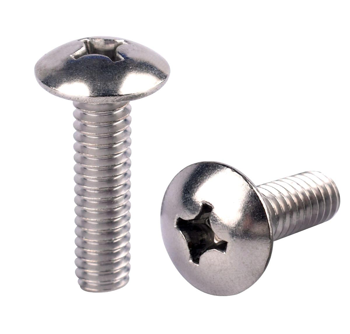 KOSJETHAS #6-32 x 3/8" Truss Head Phillips Machine Screws, 304 Stainless Steel 18-8, UNC Full Machine Thread, Bright Finish, Quantity 50Pcs