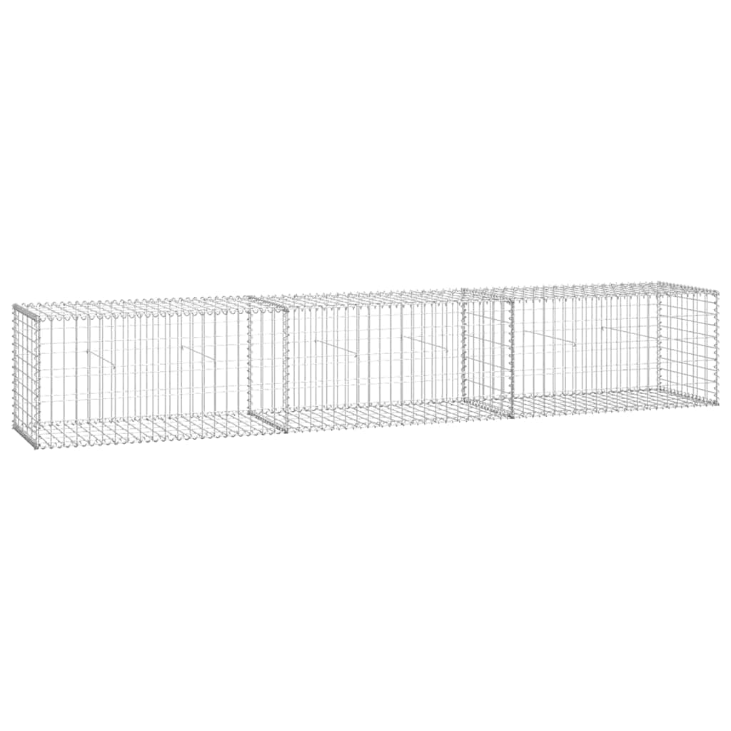 Yngbhfnop Silver Gabion Wall With Covers Galvanised Steel 300X50x50 Cm, Heavy-Duty Retaining Wall Basket For Garden, Driveway, And Commercial Landscape, Rustproof Weather Resistant, High 1400 Kg/M3, Easy Assembly