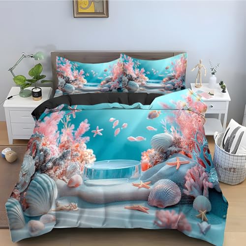 Housse de couette 220x240 en microfibre douce rose avec fermeture éclair fluide - 2
