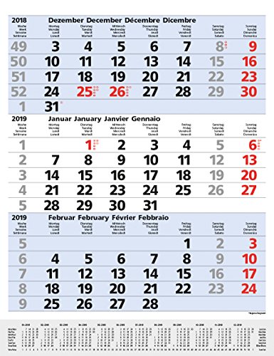 3-Monats-Planer Comfort Blau 260519 2019: 3-Monatskalender groß I Wandplaner / Bürokalender mit Da 3-Monats-Planer Comfort Blau 260519 2019: 3-Monatskalender groß I Wandplaner / Bürokalender mit Da