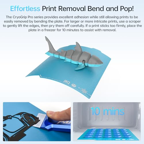 Image of BIQU CryoGrip Pro Frostbite for Bambu-Lab A1 Mini 3D Printer 184x184mm Cold Build Plate Room Temperature Print Double Sided Upgrade Spring Steel Sheet Removable Surface Platform