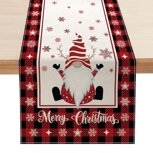 Simpeak Weihnachten Tischläufer, Weihnachtstischläufer Leinen...