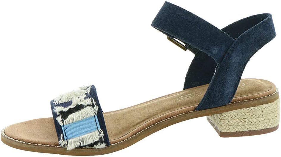 TOMS Womens Camilia Athletic Sandals Casual - Brown 6 Navy Suede/Coupe Denim