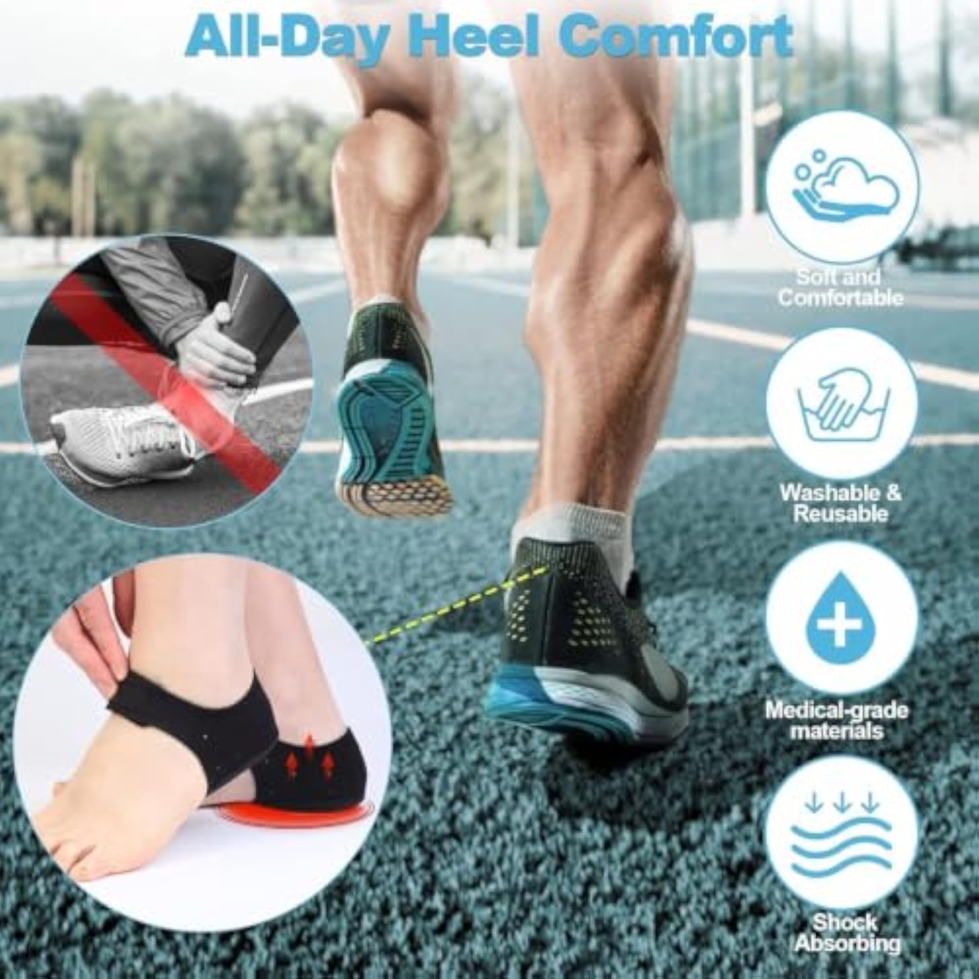 Gel Heel Cups with Ventilation Holes for Comfort