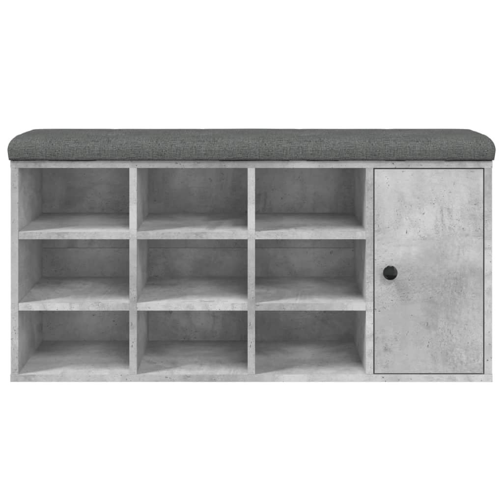 vidaXL Schoenenbank 102x32x50 cm bewerkt hout betongrijs