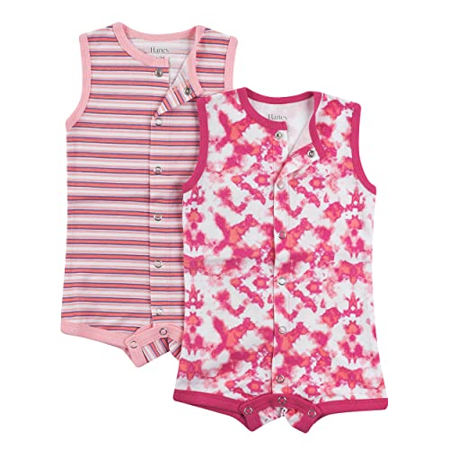 Image of Hanes unisex-baby Ultimate Sleeveless Rompers for Boys & Girls, 2-pack