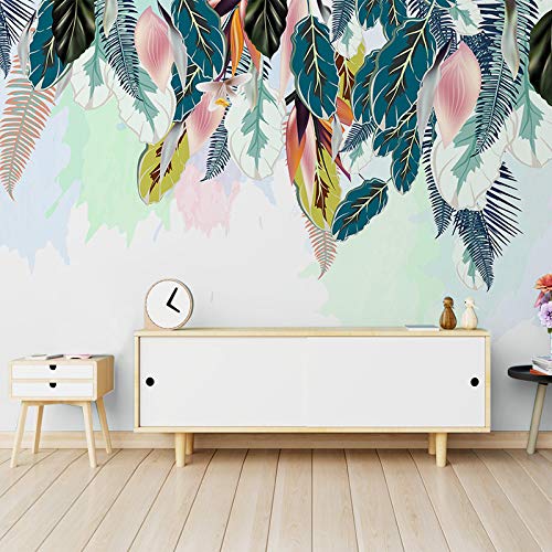 3D Wall Mural for Living Room Wallpaper Color&Leaf 59"W x39.4 "H wallpaper murals for walls Non-Woven 3D Effect Wall Poster for Living Room Bedroom Children's Room