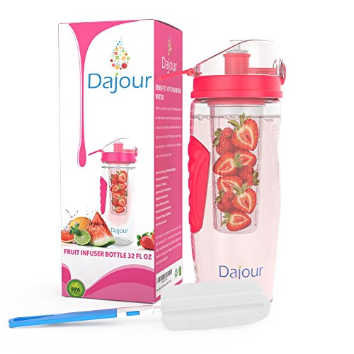 Dajour Infuser Infusion Water Bottle Fruit Kid's Men's and Women's Healthy Vitamin Water Basily Savvy