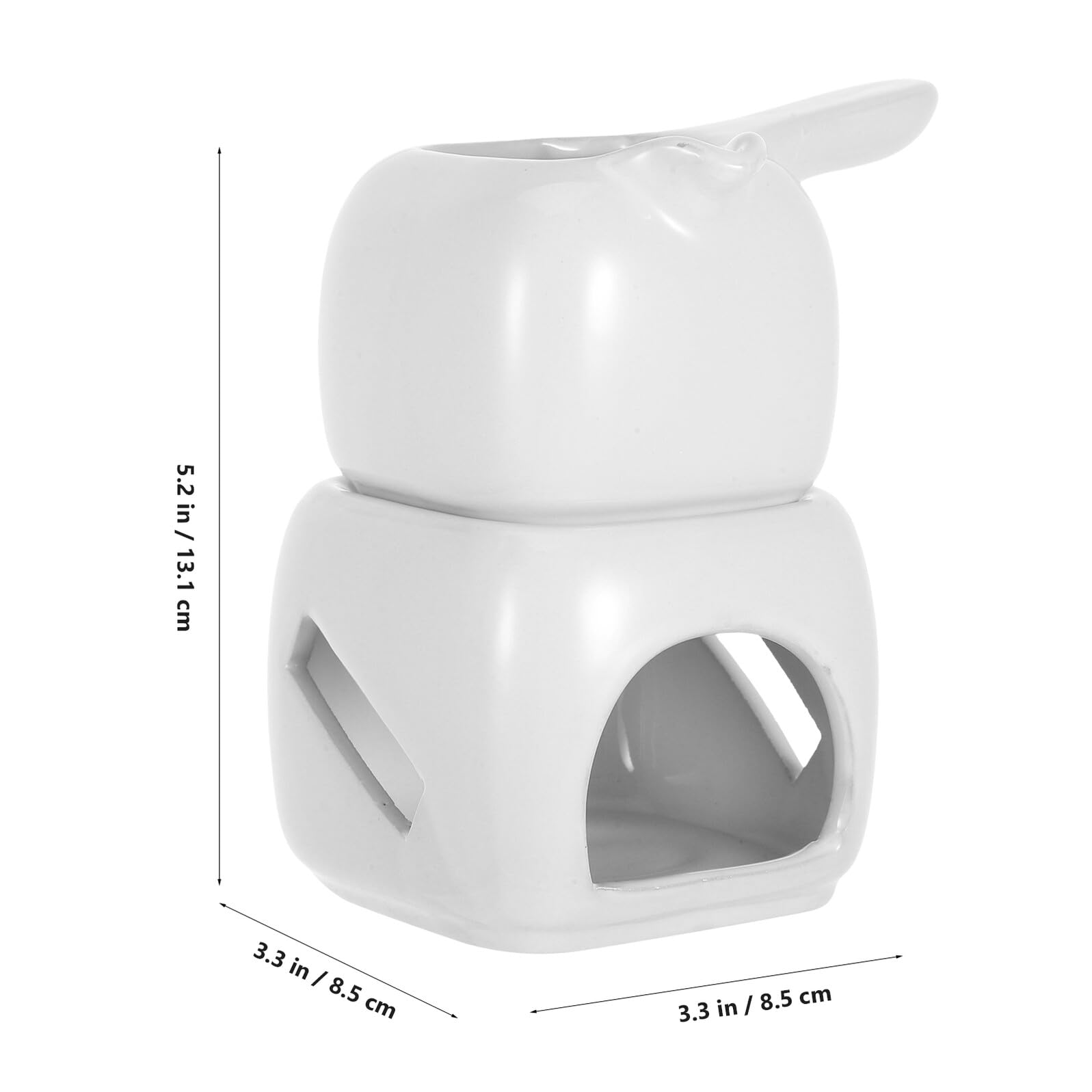 COLLBATH Crogiolo Fonduta Cioccolato in Ceramica Bianco Scaldacioccolato Portatile Compatto per Cucina Scioglitore Veloce e Efficiente per Dolci e Dessert