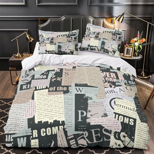 Housse de couette 135x200 rétro en microfibre alphabet - 7