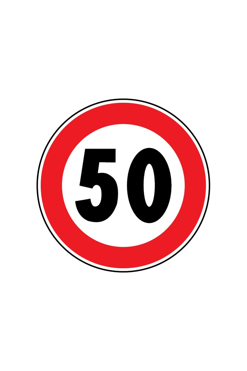 M-ITALY CARTELLO IN LAMIERA SCATOLATA DISCO diametro 60 cm - Limite massimo di velocità 50 Km/h - SEGNALE CATARIFRAGENTE (Classe 2)