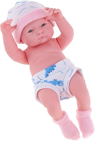 Amazon ビニール製 赤ちゃん 人形 ソフト 新生児人形 保育園玩具 子供 贈り物 高さ約25cm ピンク 布のおもちゃ おもちゃ