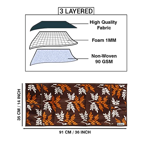 Image of Polyester 3-Layered Microwave Oven Top Cover With 4 Utility Pockets Suitable for Upto 30 Liter (Color- Brown, Size-36x14 Inches)