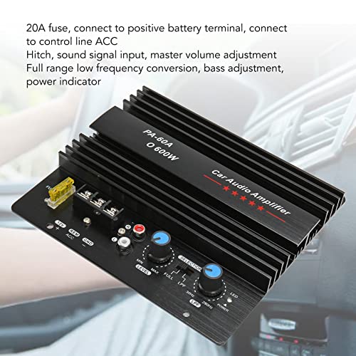 Scheda Amplificatore per Auto Hifi Sound 600W 12V, Amplificatore di Potenza per Veicoli con Subwoofer, con Design a Dissipazione del Calore, per Auto, Altoparlante per Computer