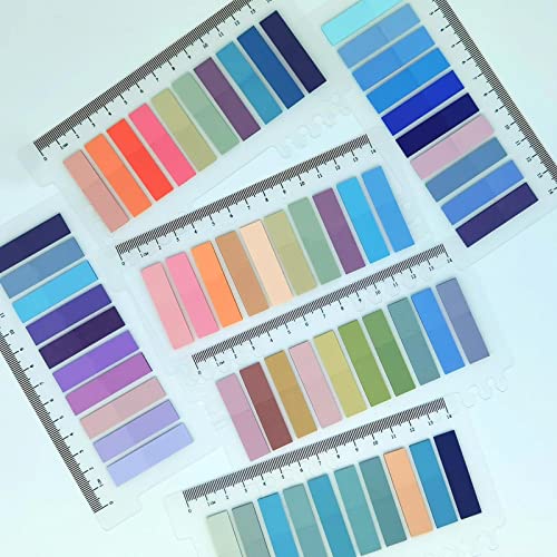 Eodohun 1200 Pcs Sticky Tabs Index Tabs Book Tabs Transparent Sticky Notes Writable And Multifunctional Tabs With Ruler Reminder Tabs For Page Markers Or Book Reading Notes Sorting Files(6 Pack) #TOP5