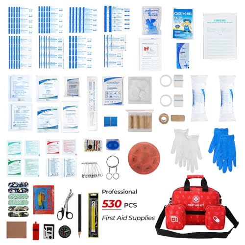 Kit de primeros auxilios de emergencia todo en uno, 530 piezas, kit médico grande para el hogar, coche, camping, viajes, senderismo, deportes y al aire libre - imagen 3