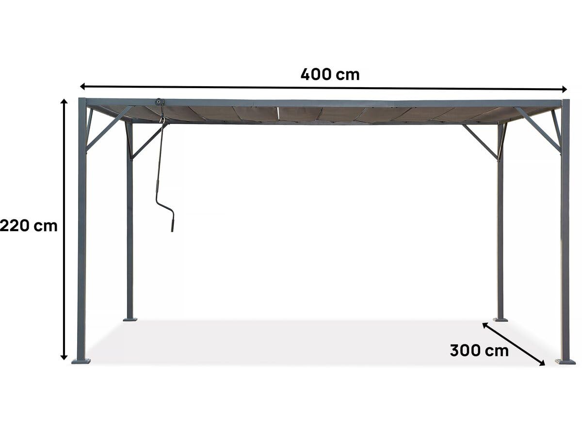 Habitat et Jardin Pérgola bioclimática de Tejido <> 3x4 m - Antracita